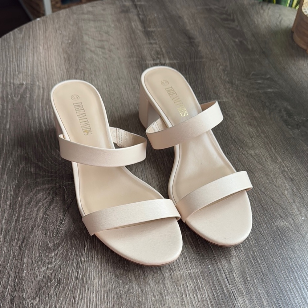 Women's Beige Heeled Sandals
